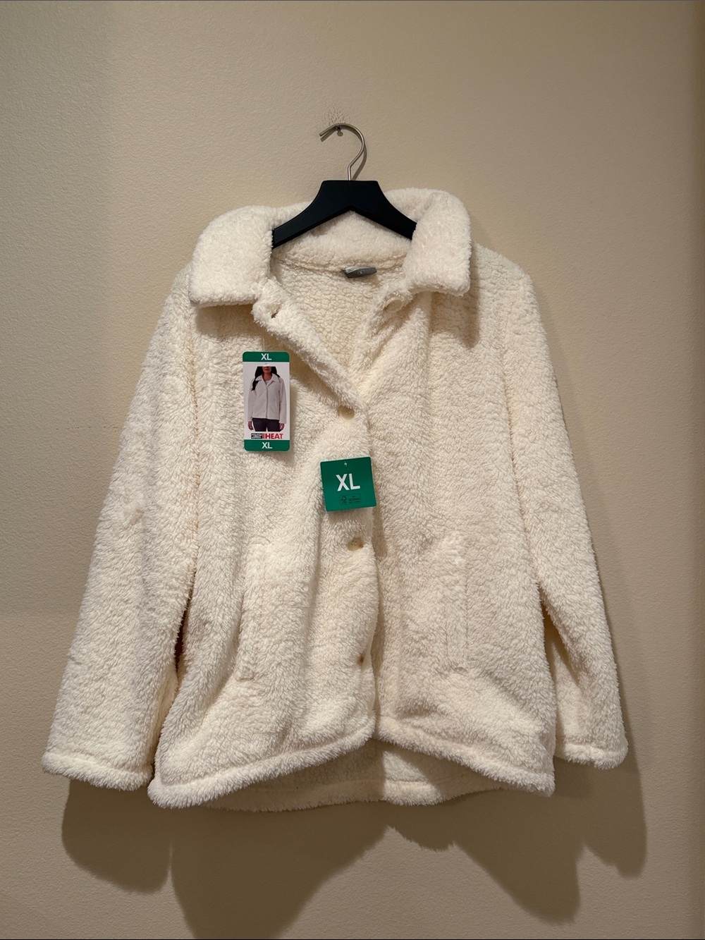 NWT 32 Degrees Ladies' Cream Cozy Shacket